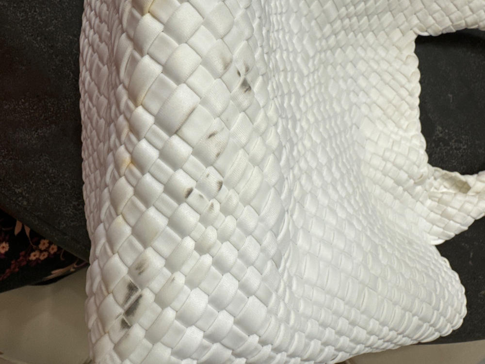 London Woven Large Tote (SE) - Polar White - Customer Photo From Pauline Levin
