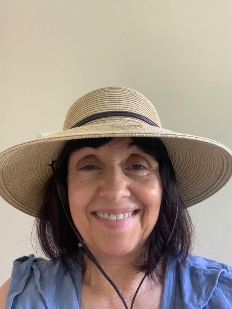 Petite Size Sun Hat with Chin Cord - Boardwalk Style - Customer Photo From carol V.