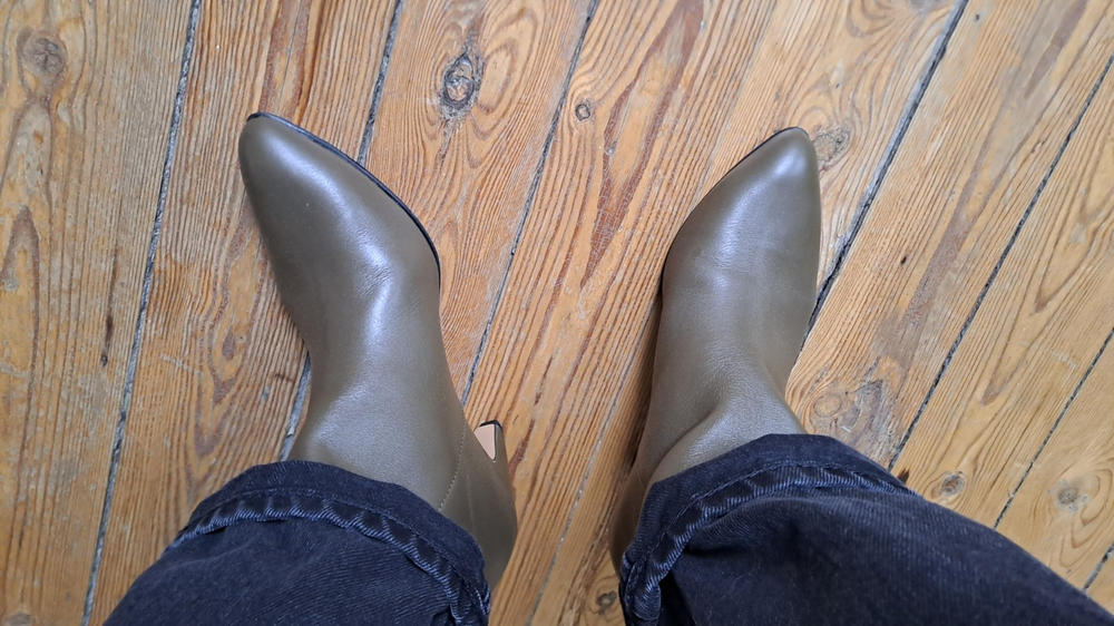 Vully 50 Stiletto Soft calf Olive green - Customer Photo From Veerle Van Bauwel