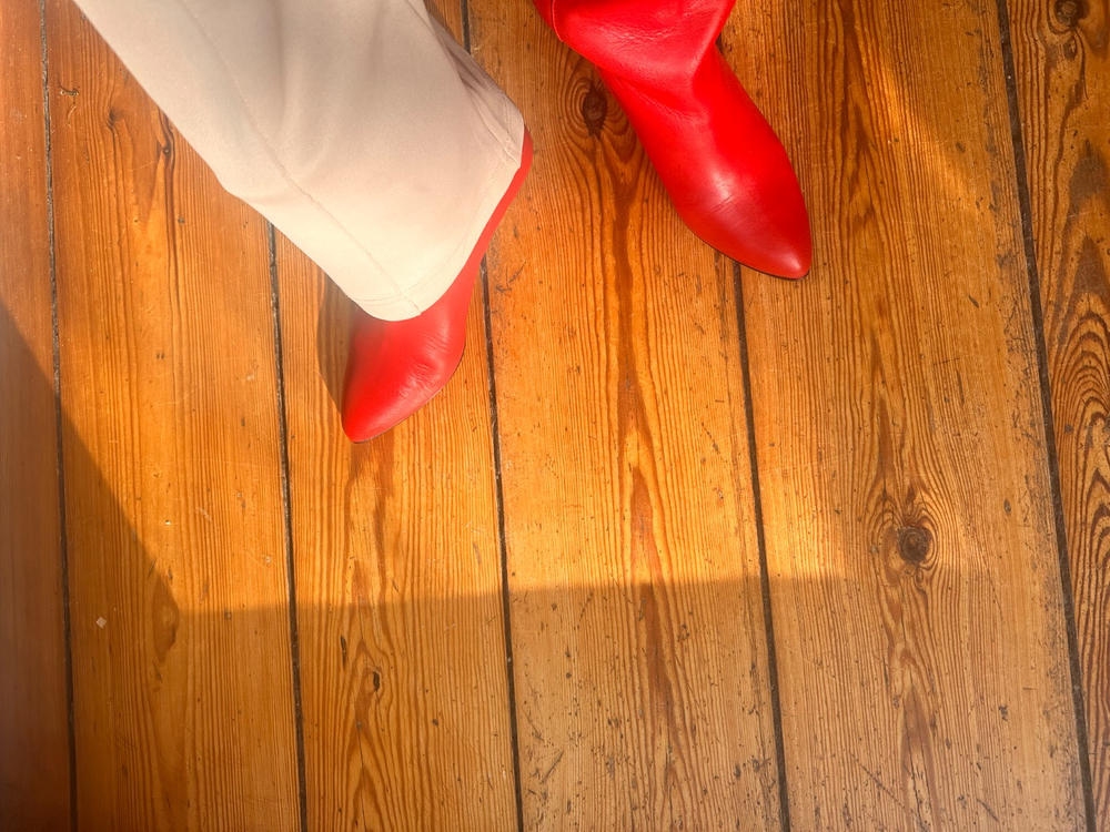 Vully 50 stiletto Soft calf Ruby red - Customer Photo From Inga Olfen