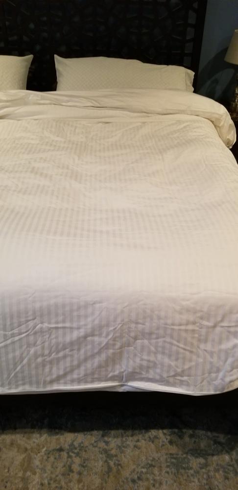 Pacific White-on-White Striped Easy-Change™ Duvet Cover - Customer Photo From Lindsay Robinson