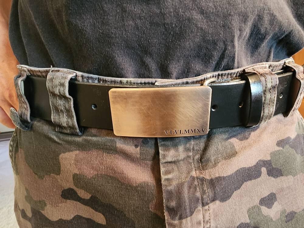 Bronze 8th Anniversary Custom Belt Buckle - Customer Photo From Maudie