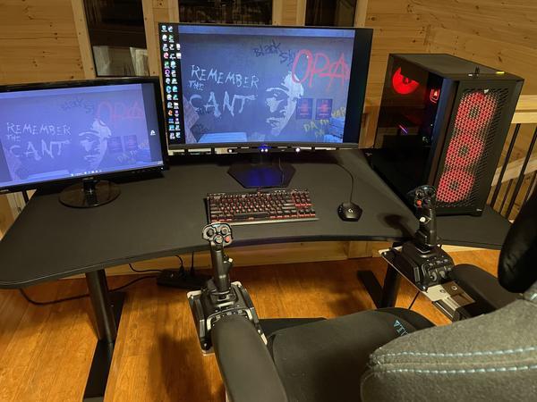 The Twillery Co.® Aidan Z-Shaped Gaming Desk with Monitor Stand