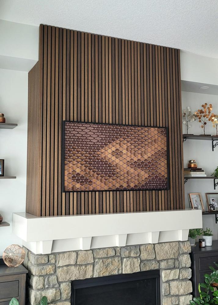 Light Smoked Oak Acoustic Slat Wall Panel - Customer Photo From Ron Wey