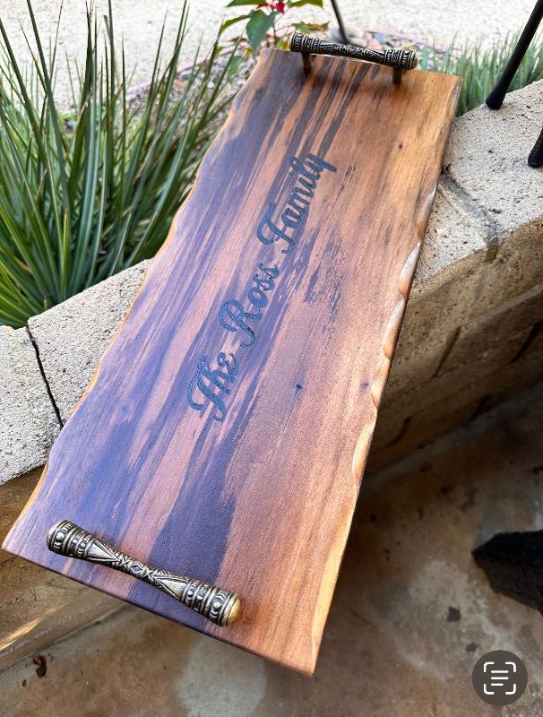 BLACK WALNUT Charcuterie Board, 24" long, Serving Tray, Large Charcuterie with Handles & Non-Slip Feet/wedding/birthday/retirement. - Customer Photo From Vik Patel