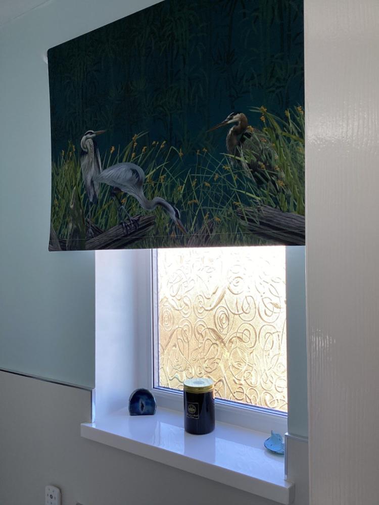 Heron Chinoiserie Bamboo Blackout Roller Blind - Pink - Customer Photo From Steeksma