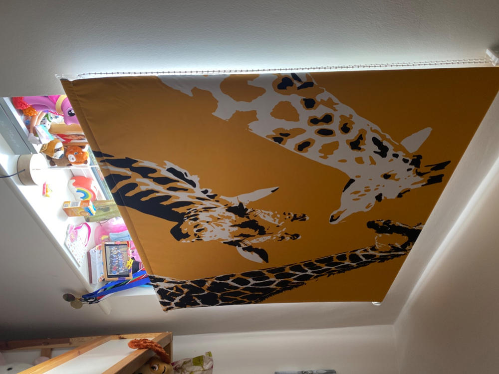 Lister Cartwright Yellow Giraffe Blackout Roller Blind Painted Design Cut to Size - Customer Photo From RANJAN Chatterjee
