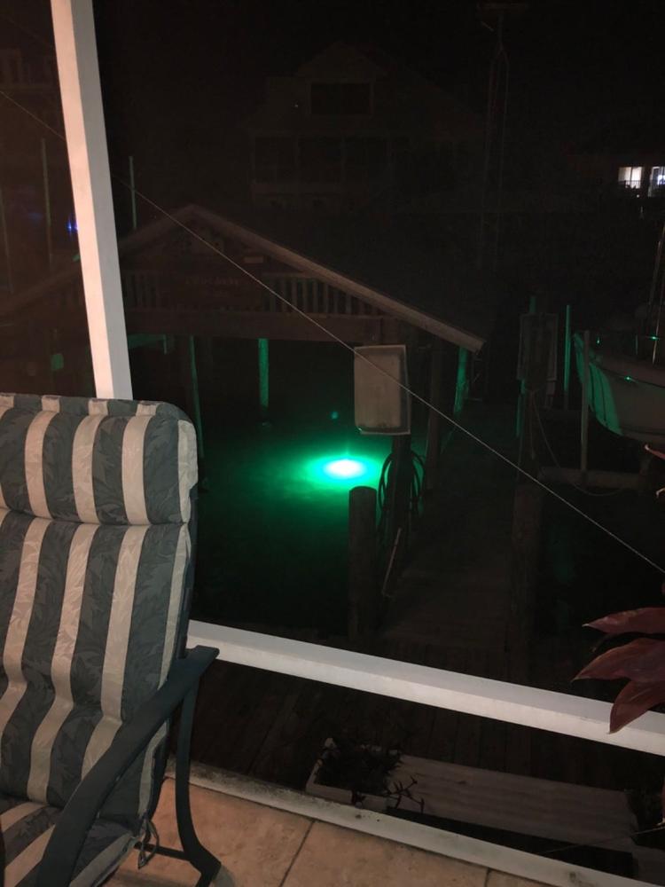 Green Dock 15000 Lumen LED Underwater Fishing Light with 110V Transformer 30ft Cable with 3 Prong Plug - Customer Photo From jeff dillard