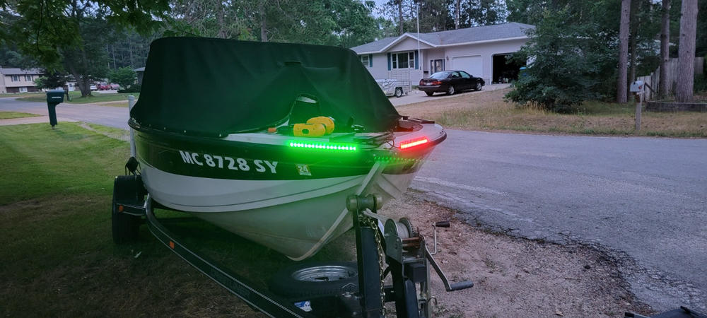 Red & Green Navigation Boat Light Strips, Marine, for Bass, Pontoon, Jon Boats - Customer Photo From Dan Juergrns