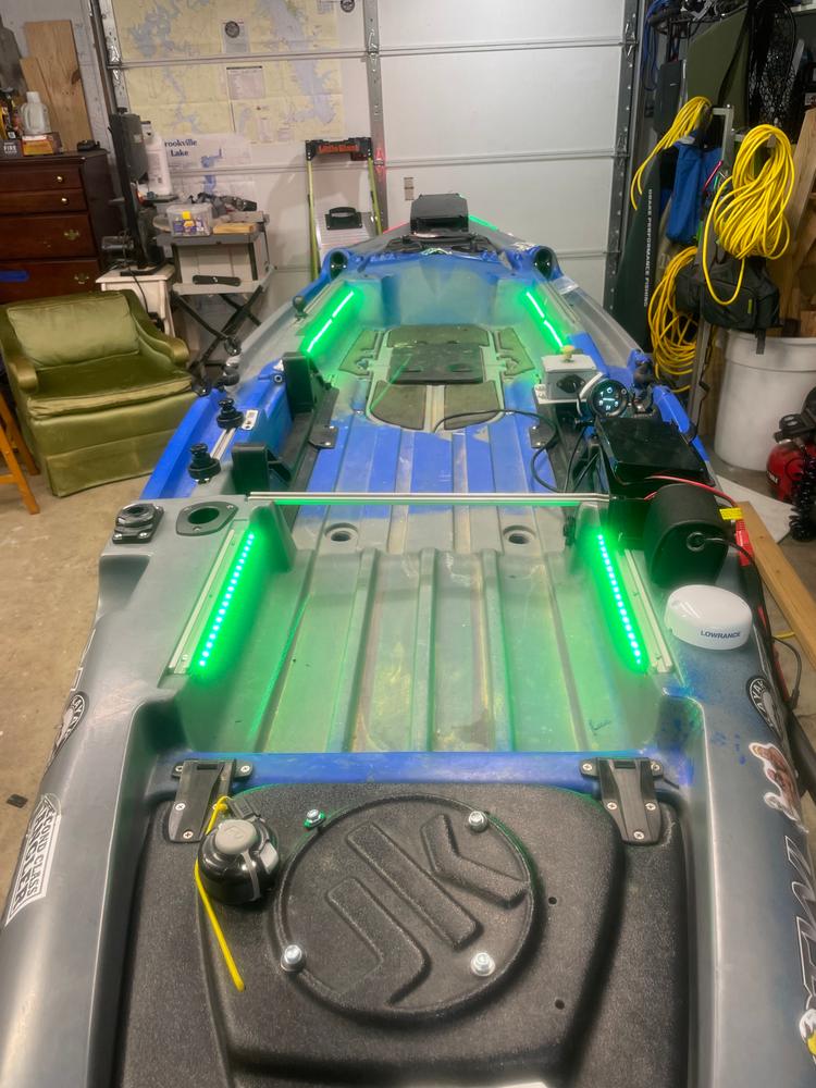 Pimp my Kayak - Red LED Lighting DIY Kit - 30,000 Lumens- Includes Red & Green Navigation Lights - Customer Photo From Curt Siefker