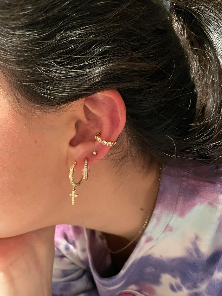 Ear Piercing mm Zirconia 14K Yellow Gold Self Piercer – Simply