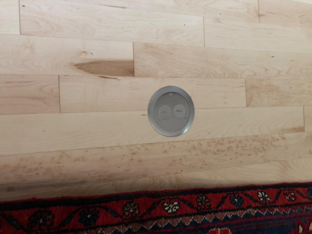 Dual Screw Plug Cover for 812-DFB and 32 Series Floor Box - Nickel Silver - Customer Photo From stephen smith