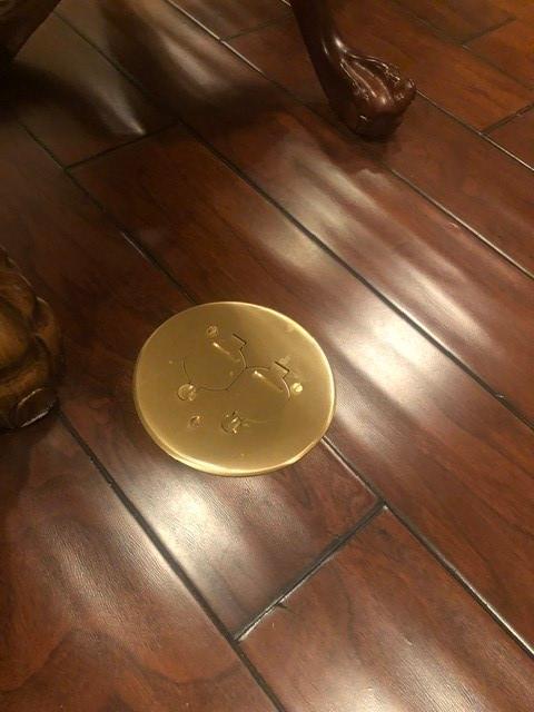 Seamless Flanged Dual Flip Lid Cover for 32 Series Floor Box - Brass - Customer Photo From Khader Azzuz