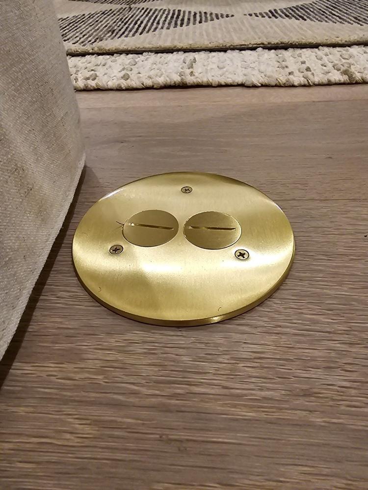 Seamless Flanged 2 Screw Plug Cover for 32 Series Floor Box - Brass - Customer Photo From Amy Wadsworth