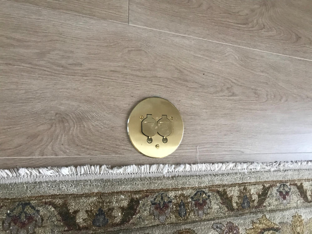 Seamless Flanged Dual Flip Lid Cover for 32 Series Floor Box - Brass - Customer Photo From Dave Schmieg
