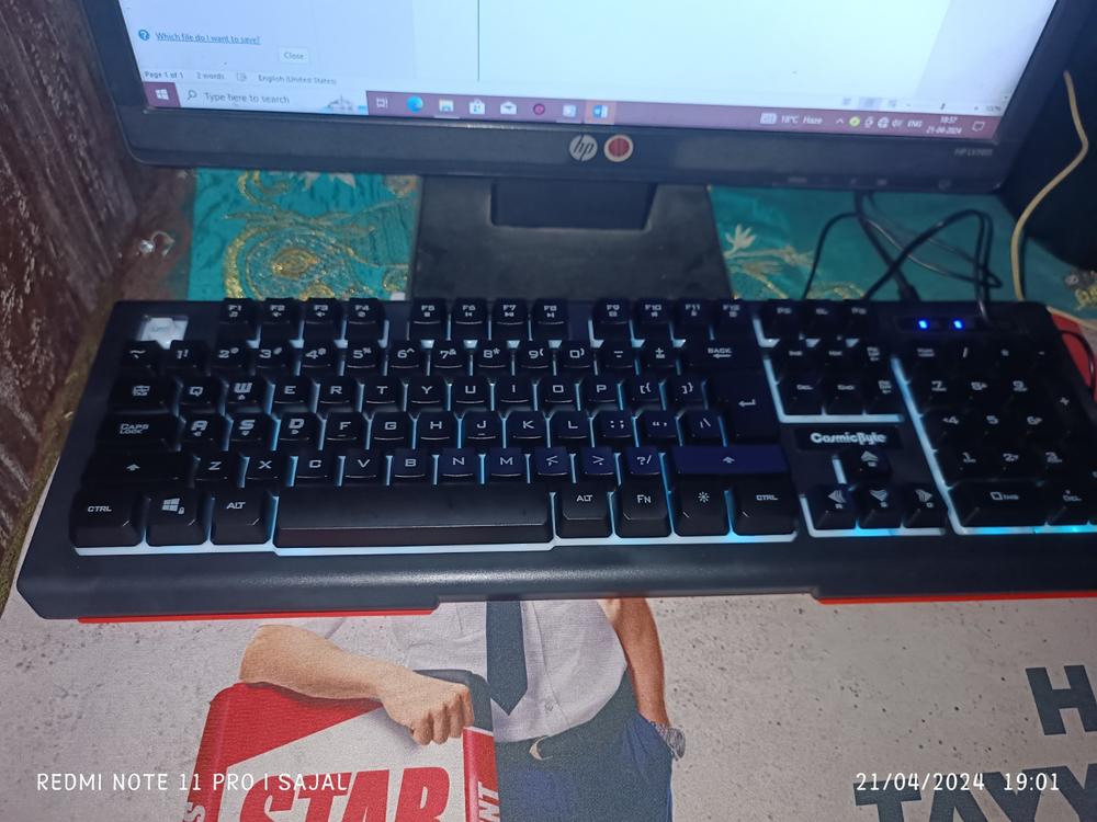 Cosmic Byte Corona Membrane Gaming Keyboard - RGB LED - Customer Photo From Sajal Das