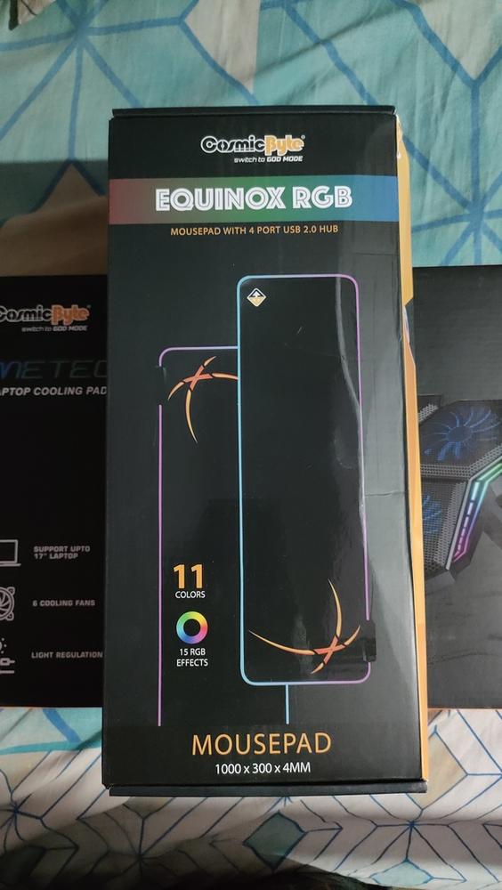 Cosmic Byte Equinox RGB Gaming Mousepad with 4 Port USB Hub - Customer Photo From Soumyajit S.