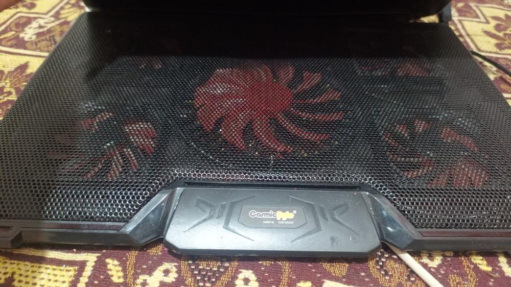 Certified Refurbished Cosmic Byte Asteroid Cooling Pad with 5 Fans - RED LED - Customer Photo From Shahid Ayoub Mir