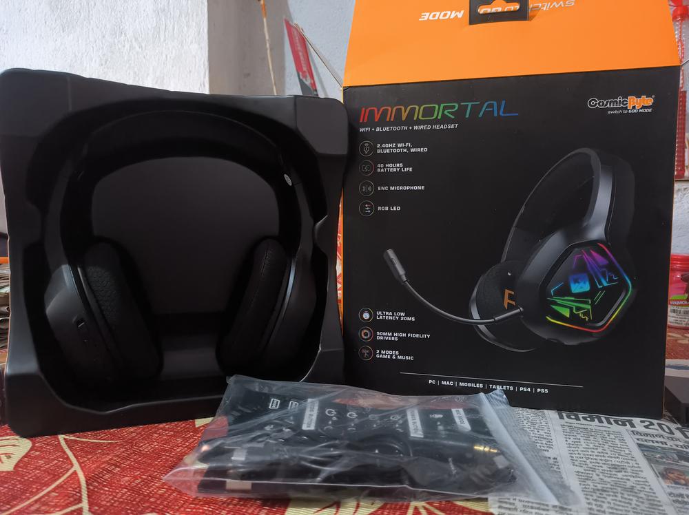Cosmic Byte Immortal 2.4Ghz Wireless + Bluetooth + Wired Headphone (Black) - Customer Photo From Amit Aman Purty