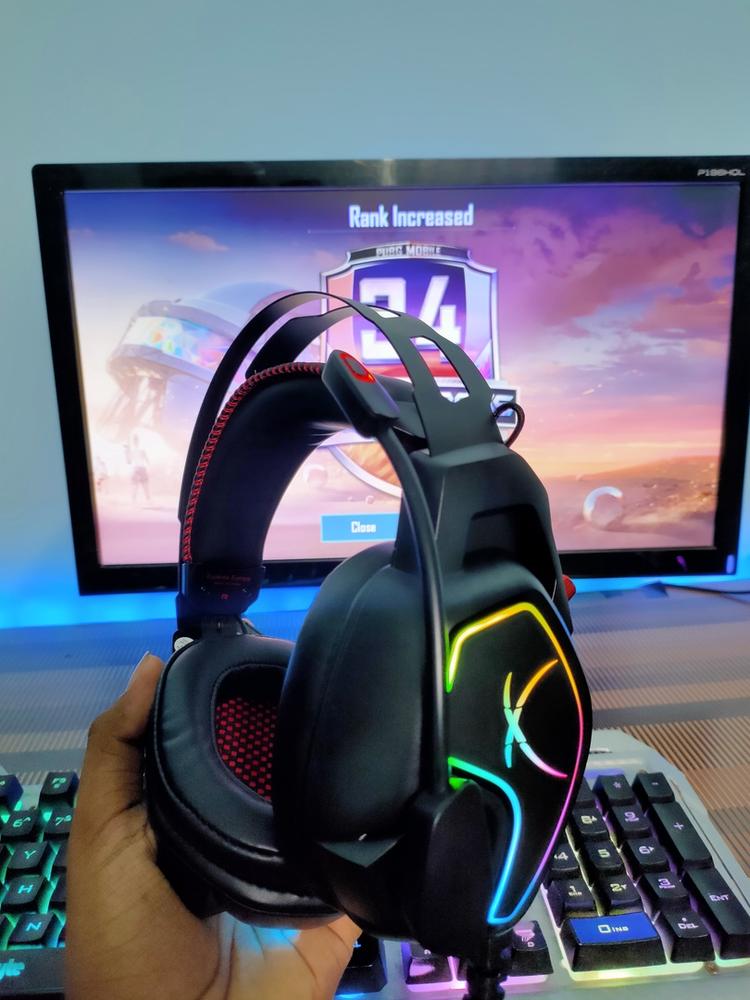 Cosmic Byte Equinox Europa 7.1 USB Dual Driver Gaming Headset with Software, Spectra RGB LED and ENC Microphone - Customer Photo From haaris k.