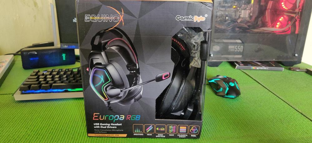 Cosmic Byte Equinox Europa 7.1 USB Dual Driver Gaming Headset with Software, Spectra RGB LED and ENC Microphone - Customer Photo From ROKESH R.