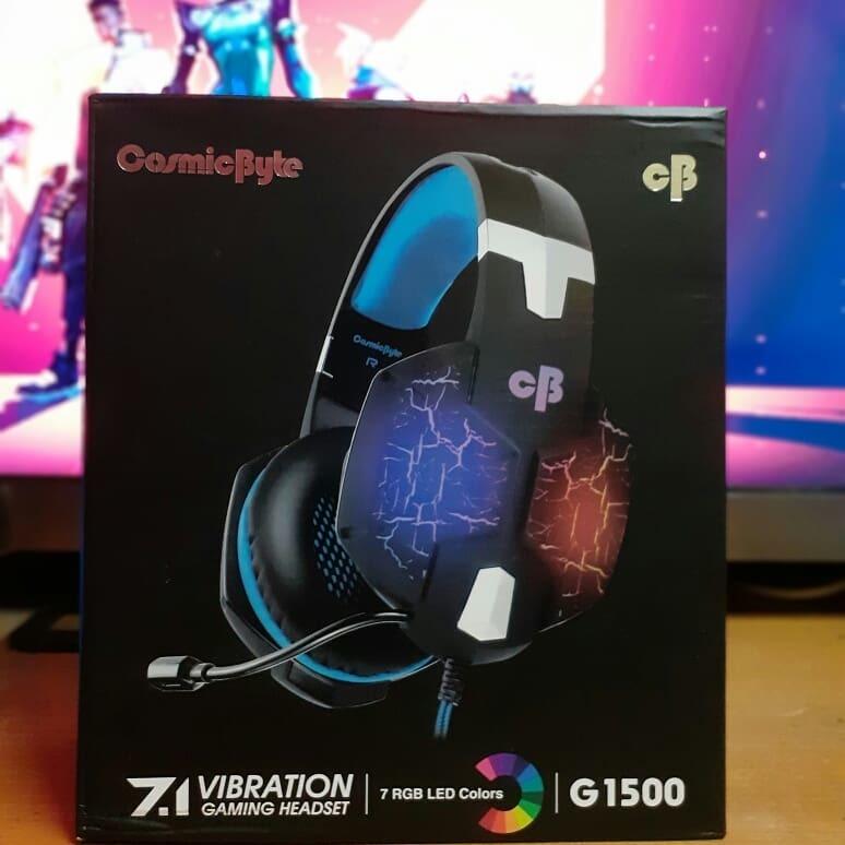 Cosmic Byte G1500 7.1 Channel USB Headset for PC with RGB LED Lights (Black/Blue) - Customer Photo From Owais S.
