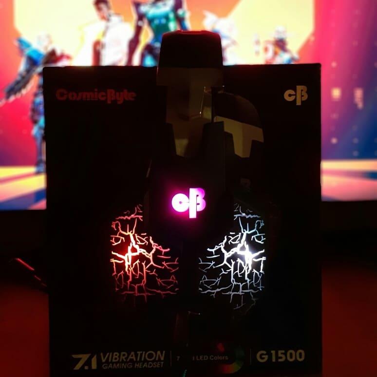 Cosmic Byte G1500 7.1 Channel USB Headset for PC with RGB LED Lights (Black/Blue) - Customer Photo From Owais S.