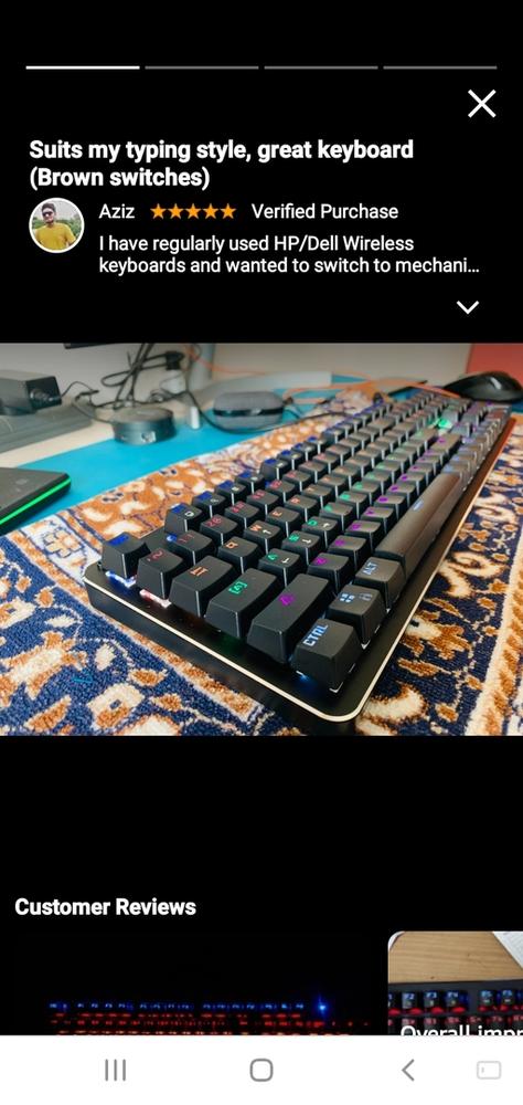 Cosmic Byte CB-GK-13 Neon Rainbow Mechanical Keyboard with Outemu Brown Switch - Customer Photo From Ishfaq R.