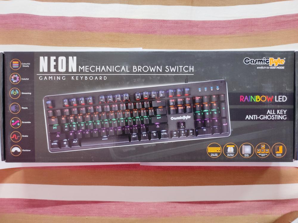 Cosmic Byte CB-GK-13 Neon Rainbow Mechanical Keyboard with Outemu Brown Switch - Customer Photo From Vishnu V.