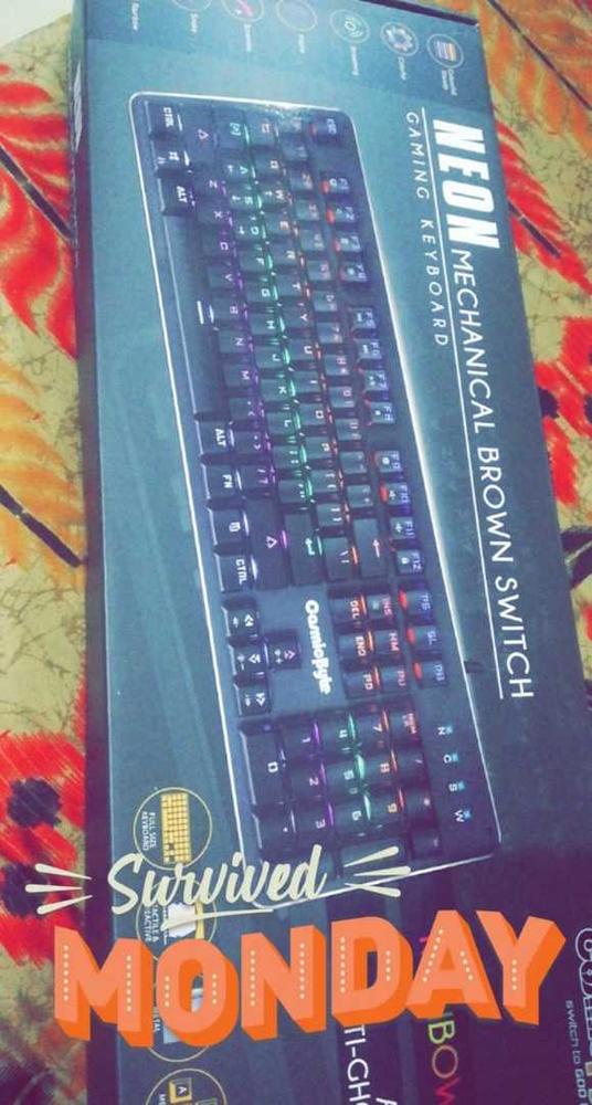 Cosmic Byte CB-GK-13 Neon Rainbow Mechanical Keyboard with Outemu Brown Switch - Customer Photo From JAY T.