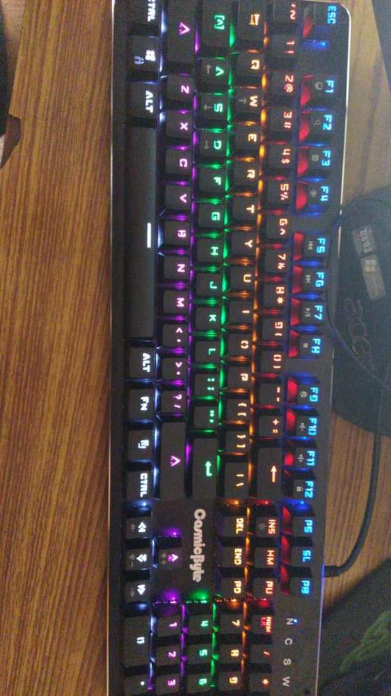 Cosmic Byte CB-GK-13 Neon Rainbow Mechanical Keyboard with Outemu Brown Switch - Customer Photo From Kevin R.