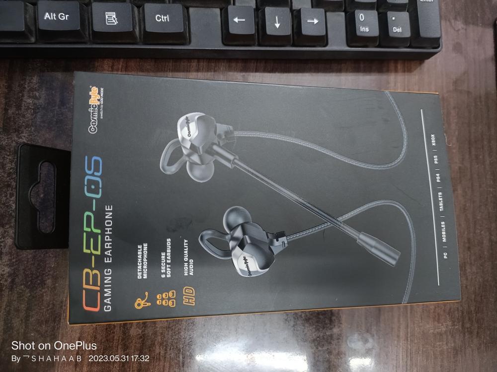 Cosmic Byte CB-EP-06 Gaming Earphone, Lightweight with Detacheable Microphone - Customer Photo From Shahaab H.