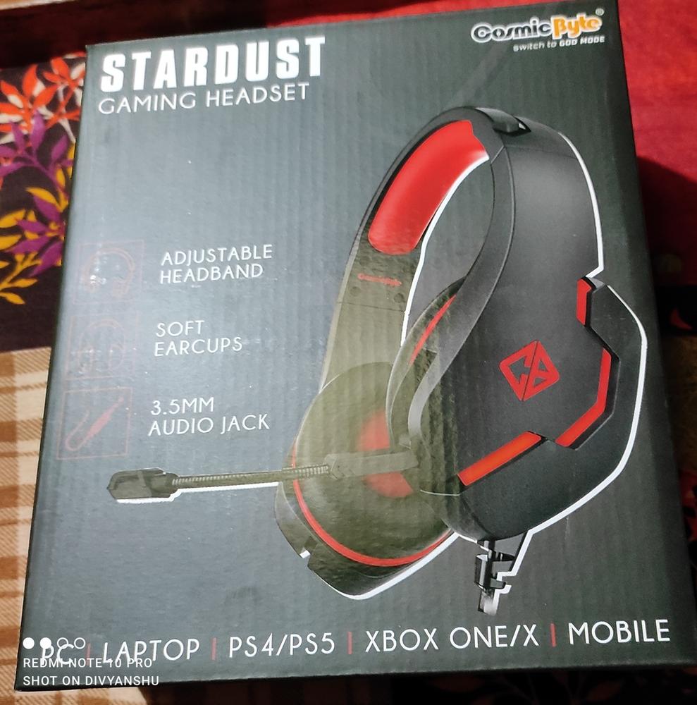Cosmic Byte Stardust Headset with Flexible Mic for PS4, Xbox One, Laptop, PC, iPhone and Android Phones (Black/Red) - Customer Photo From Divyanshu S.
