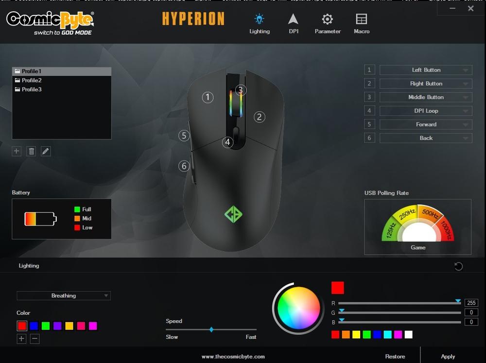 Cosmic Byte Hyperion Wireless + Wired Dual Mode Gaming Mouse, Rechargeable, Pixart 3325 Sensor, RGB LED, Software, Upto 10000 DPI (Black) - Customer Photo From pranay s.