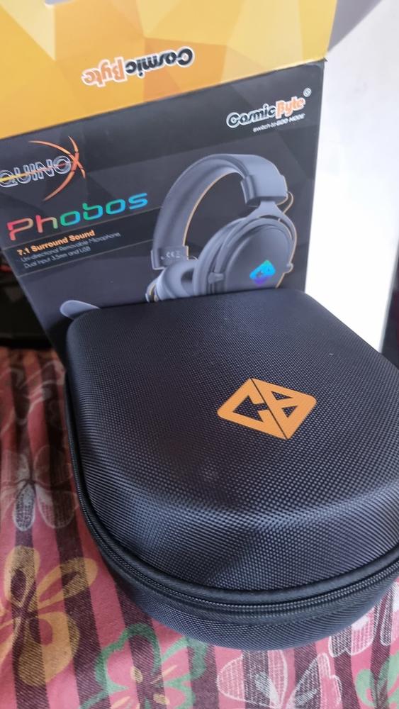 Cosmic Byte Equinox Phobos 7.1 RGB Dual Input USB/3.5mm Gaming Headset for PC, Laptop, Mobiles, PS4, PS5, Xbox with Carrying case and Software (Black) - Customer Photo From Mruthunjay A.