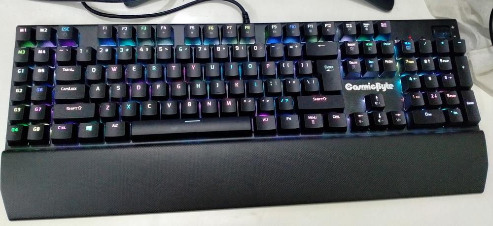 Cosmic Byte CB-GK-24 Equinox Alturas Per Key RGB Mechanical Keyboard with Outemu Blue Switches, Wrist Rest, Programmable Keys, Memory Keys (Black) - Customer Photo From AARAV R.