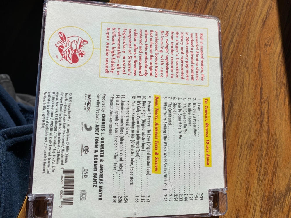 Frank Sinatra Sing And Dance With Frank Sinatra Hybrid Mono SACD - Customer Photo From john goodwin