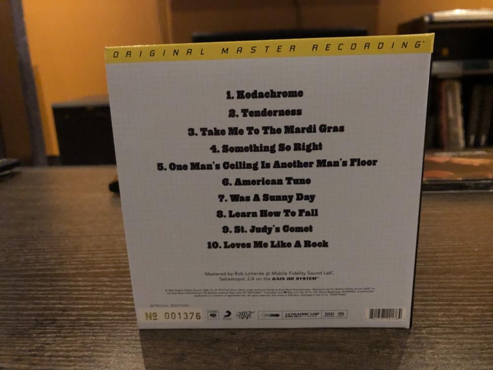 Paul Simon There Goes Rhymin' Simon Numbered Limited Edition Hybrid Stereo SACD - Customer Photo From Cal Kendall