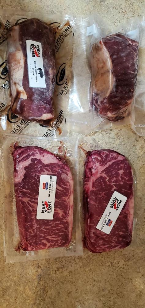 Bison New York Strip Steak - Customer Photo From Jordan Ramirez