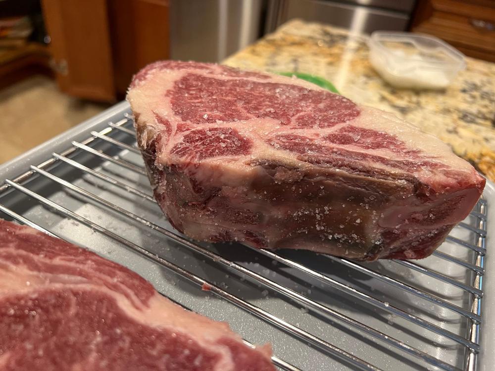 60 Day Dry Aged Bone-In Ribeye Aged Infused With Diplomatico Rum - Customer Photo From Nick Csakany