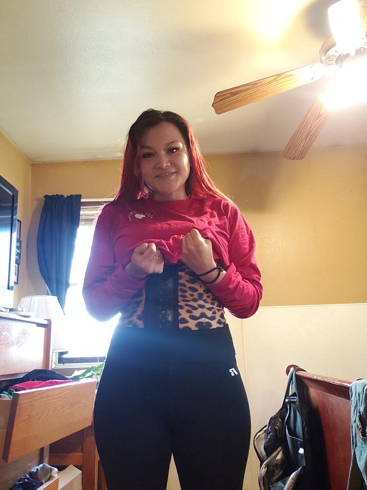 Yellow Leopard Waist Trainer - Customer Photo From Alicia T.