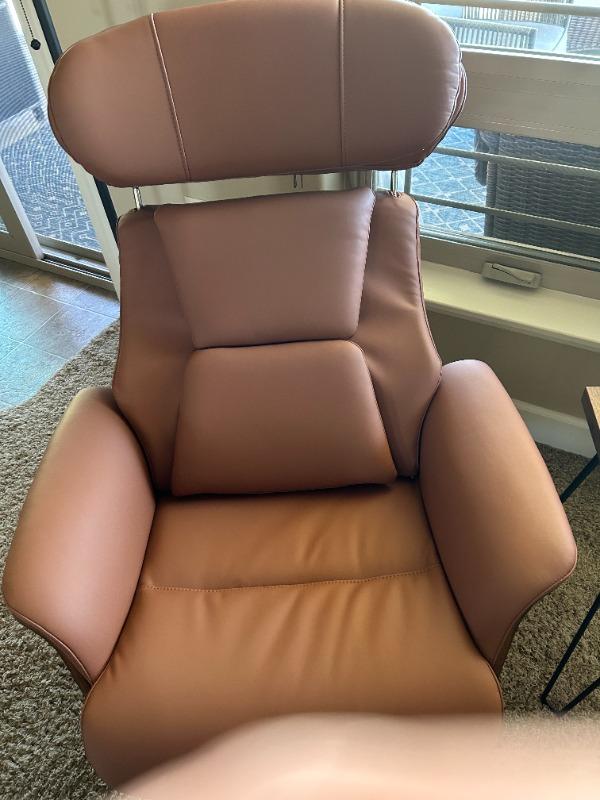Elvin Leather Recliner and Ottoman - Customer Photo From MARK