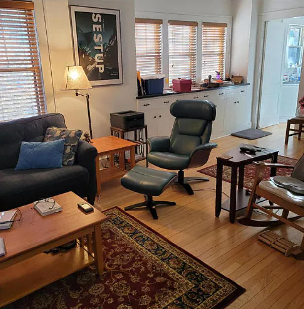 Elvin Leather Recliner and Ottoman Replica - Customer Photo From Alexandra Abrams
