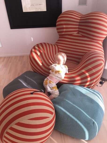 La Mamma Armchair and Ottoman - Customer Photo From Mags