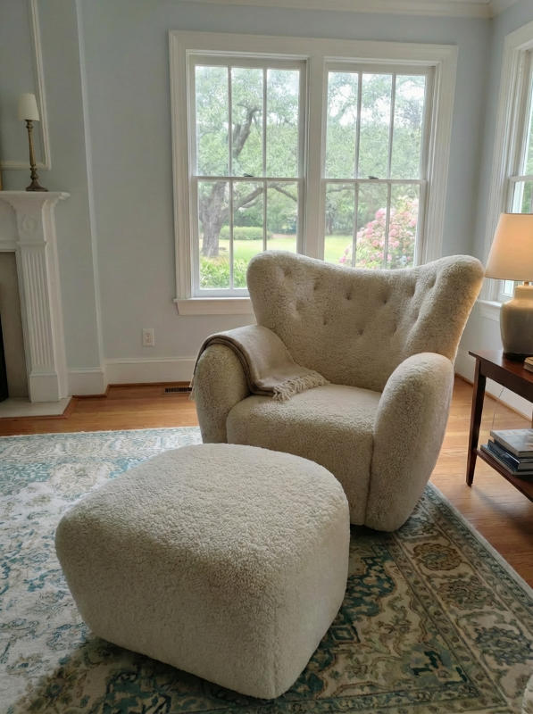 Tired Man Lounge Chair with Footstool - Customer Photo From ken