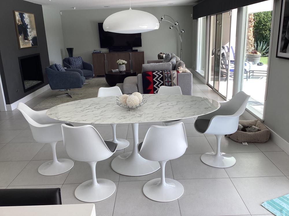 Tulip Swivel Side Chair, Gray - Customer Photo From Anonymous