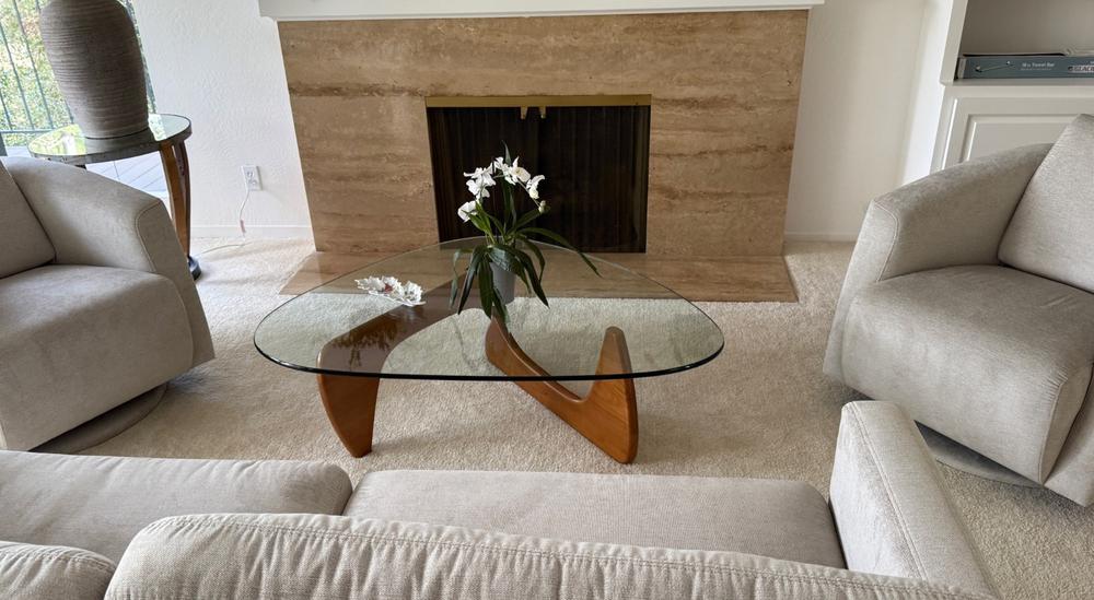 Triangle Coffee Table, Walnut - Customer Photo From Gerfried Kumbartzki
