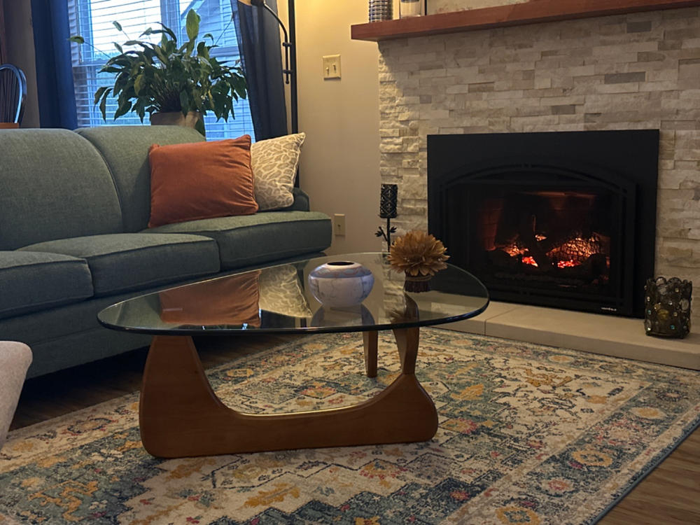 Triangle Coffee Table, Walnut - Customer Photo From Becky Walls Becky Walls