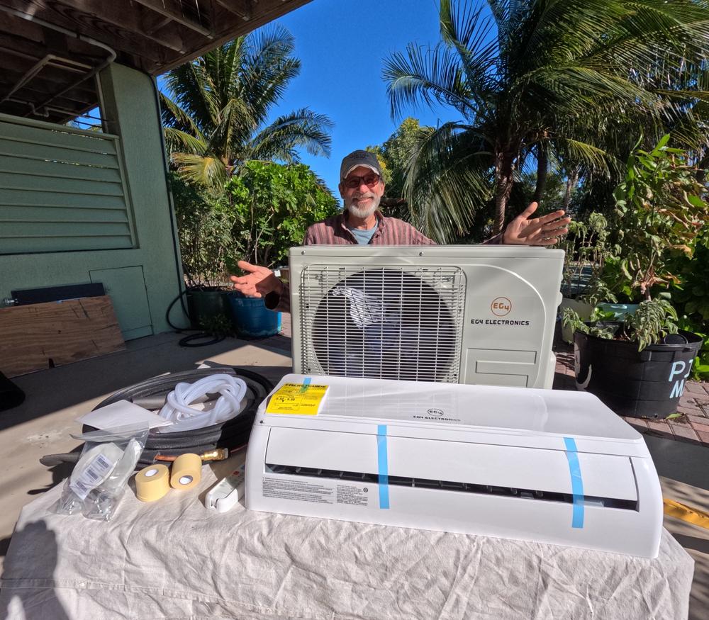 EG4 Hybrid Solar Mini-Split Air Conditioner Heat Pump AC/DC | 12000 BTU | SEER2 22 | Energy Star Certified | Plug-N-Cool Do-It-Yourself Installation - Customer Photo From Jeffrey Hanson