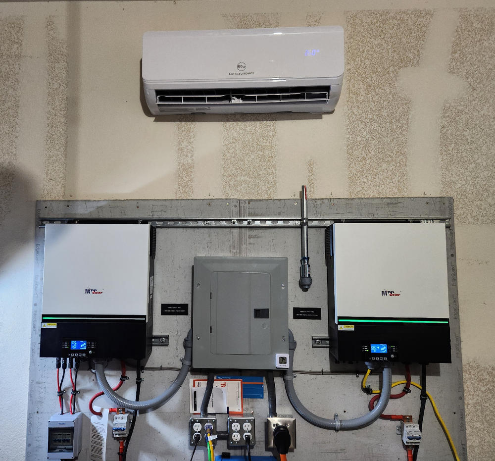 EG4 Hybrid Solar Mini-Split Air Conditioner Heat Pump AC/DC | 12000 BTU | SEER2 22 | Plug-N-Cool Do-It-Yourself Installation - Customer Photo From Nate H.